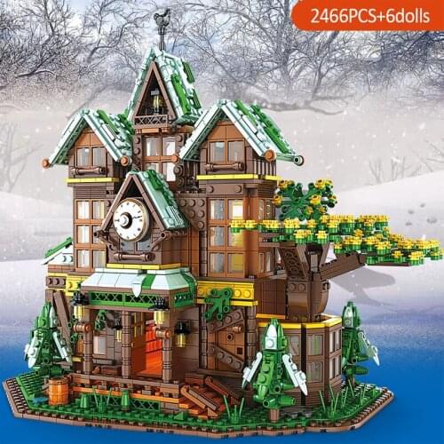 City Street View Building Creator Time City Forest Villa Country House Building Block Toys Children Birthday Gift For Children