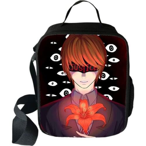 Anime Death Note Boys Girls Lunch Bags Kids Food Portable Insulated Lunch Box Children Crossbody Bags School Supplies