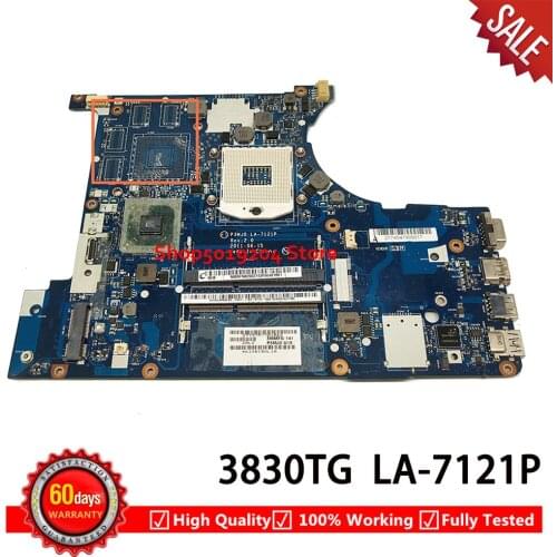 P3MJ0 LA-7121P HM65 Mainboard For ACER aspire 3830T 3830TG laptop motherboard MBRFN02002