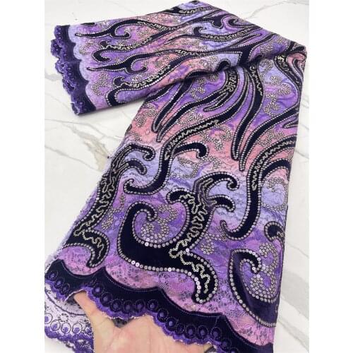 Fashionable Velvet Sequins Lace Fabric 2021 High Quality Embroidery African Net Laces Nigerian Tulle Fabric 4167B