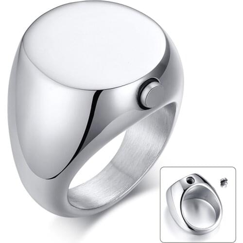 Rings for men Stainless steel steel light body urn casting ring can open punk style party