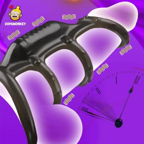 Male Delay Locking Ring Vibrator Male Penis Rings Delay Ejaculation Cock Ring Sex Toy for Couple Male Penis Enlargement BigDildo