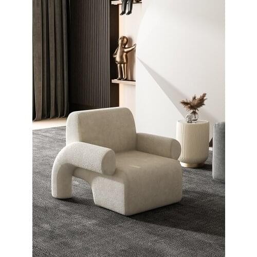 Boreal Europe style Single person sofa chair leisure The lambs wool stool chair stepping stool living room furniture