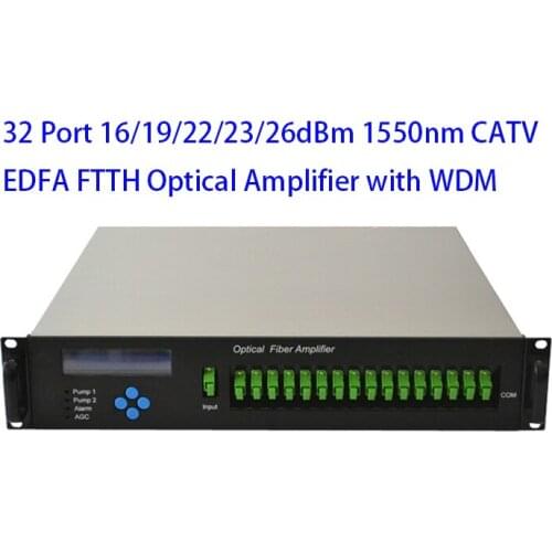 Manufacturer Price 32 Port 16/19/22/23/26dBm 1550nm CATV EDFA FTTH Optical Amplifier with WDM