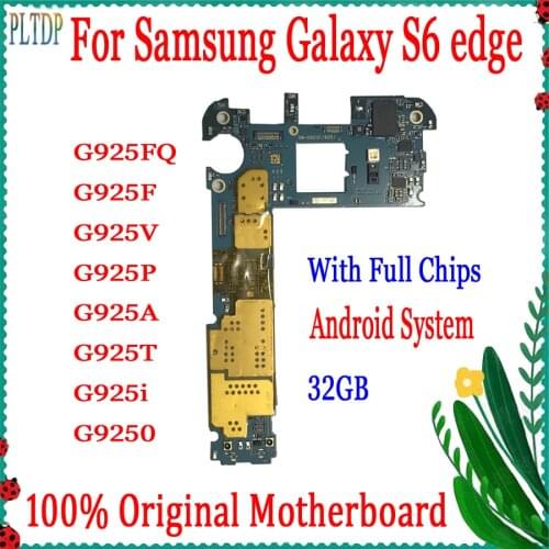 Original Unlocked Motherboard For Samsung Galaxy S6 Edge G925F G925P G925V G925A G925T G925I G9250 G925FQ Logic board Android
