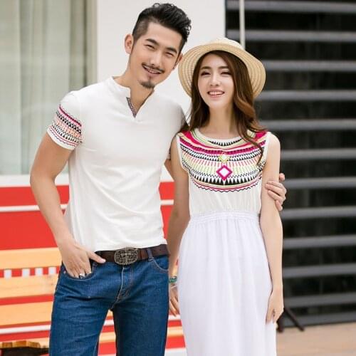 Korean couple clothes tshirts college fashion style pair lovers women summer beach dress family matching clothing outfit wear 11