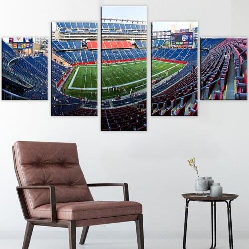 Popular Wall Art Frame Canvas Sports Posters HD Prints 5 Pieces Paintings Soccer-Specific Stadium Pictures for Living Room