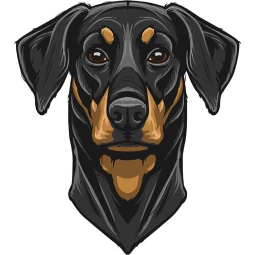 S50239# 13CM/15CM/17CM Personality PVC Decal Dobermann Waterproof Car Sticker on Motorcycle Laptop Decorative Accessories