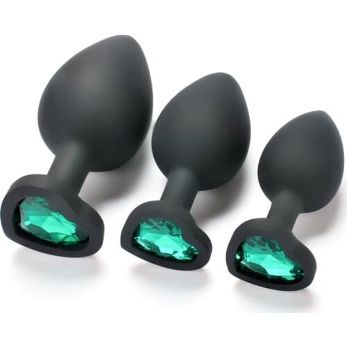 Silicone Heart Anal Plug Removable Jewel Decoration Butt Plug Sex Toys Prostate Massager Anus Toys For Women Man Couple Gay