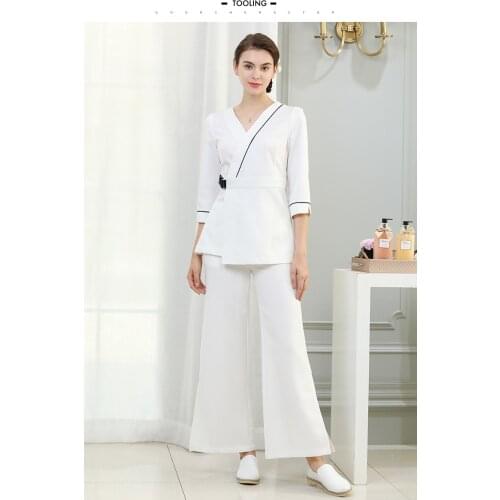 Spring And Autumn Sauna Work Clothes Womens Beautician Uniform Salon Hotel Waiters Uniform