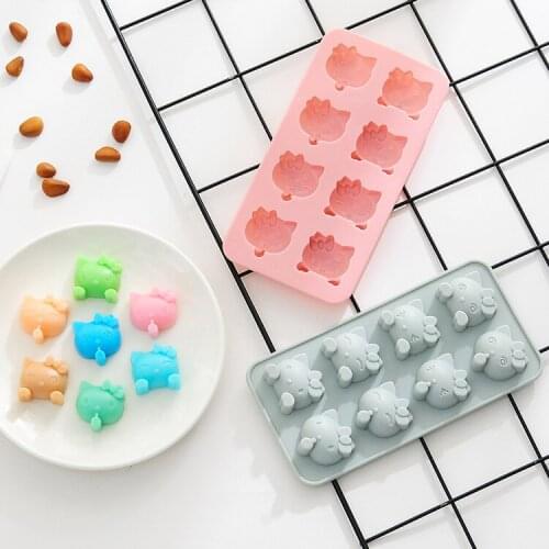 Silicone Molds Cute Cartoon Animal Chocolate Molds Biscuit Candy Molds Baking Accessories Cake Decorating Tools Fondant Molds
