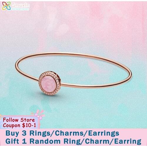 Smuxin 925 Sterling Silver Bracelets Sparkling Wishbone Heart Bangle Friendship Bangles Women Jewelry Making Girl Birthday Gift