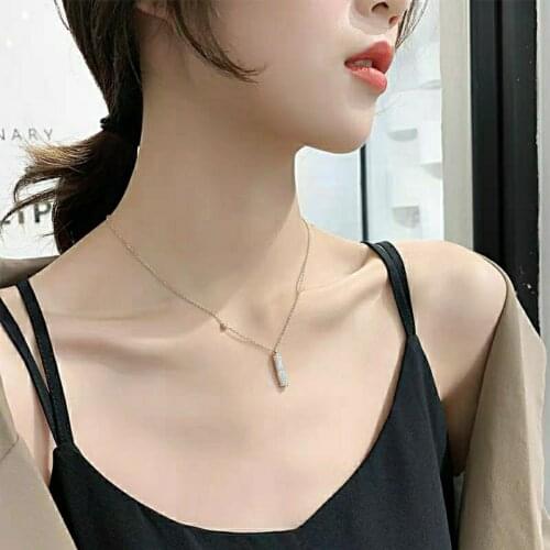 Super Shiny Full Rhinestone pendant Necklaces New Fashion Women Jewelry stainless SteelNecklace Short Gift 2021