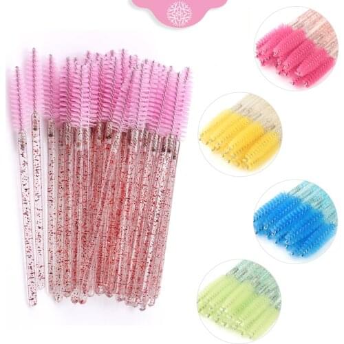 Disposable Crystal Eyelash Brush Mascara Wands Applicator Lash Cosmetic Eyebrow Brushes Beauty Makeup Eyelash Extension Tool