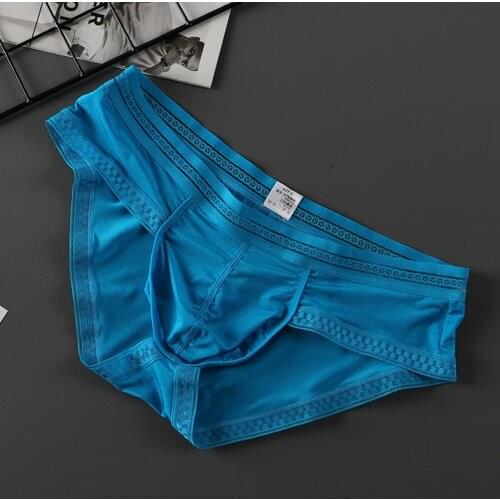 U Convex Pouch Underwear Men Briefs Male Ice Silk Breathable Panties Sexy Male Underpants Seamless Bikini Slip Homme A30