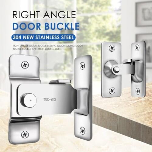 90 Degree Sliding Doors Locks Stainless Steel Door Latch Right Angle Latch Buckle for Household Bedroom Ornaments
