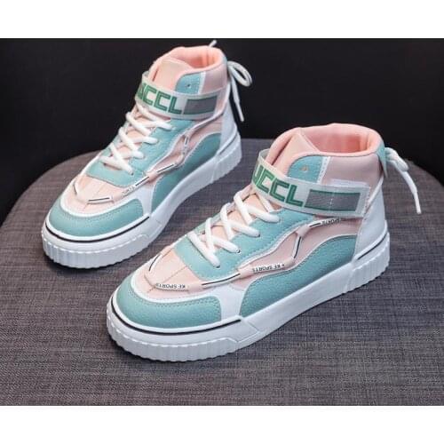 2020 New Fashion Women Shoes Womens Fashion Casual Breathable Shoes High-top Sneakers Platform Vulcanize Shoes Zapatillas Mujer