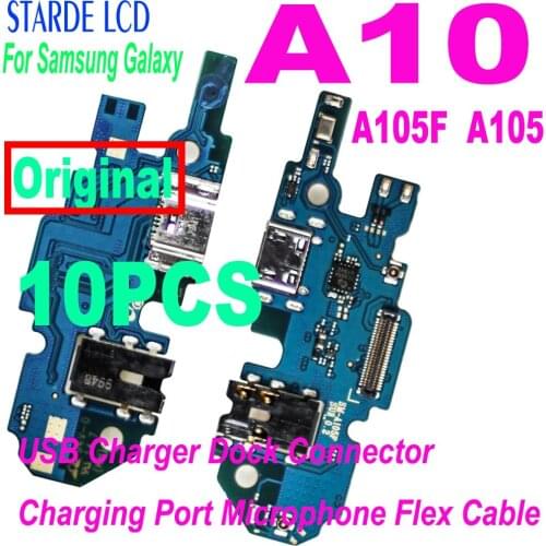 10PCS For Samsung Galaxy A105F A10 A105 USB Charger Dock Connector Charging Port Microphone Flex Cable Replacement Parts