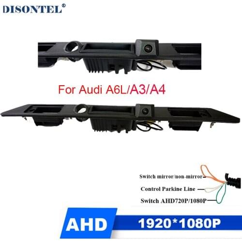 Car Rear View Backup Trunk Handle Camera for Audi A6L A4 A3 A8 Waterproof Night Vision Parking Camera