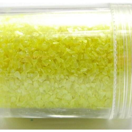 45 Gram Yellow Glass Crushed Chips Irregular Shape Nail Art Tips + Storage Box