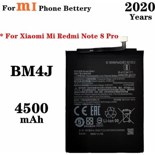 2020 Years 4500mAh BM4J Battery For Xiaomi Redmi Note 8 Pro Note8 Pro Replacement Phone Batteries