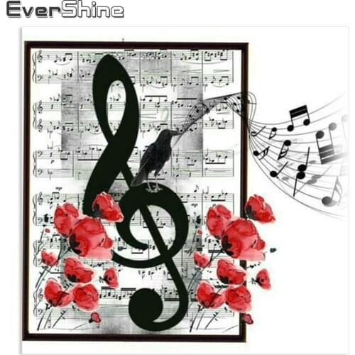 EverShine DIY Diamond Embroidery Music 5D Diamond Painting Full Square Landscape Mosaic Cross Stitch Rhinestones Handmade Gift