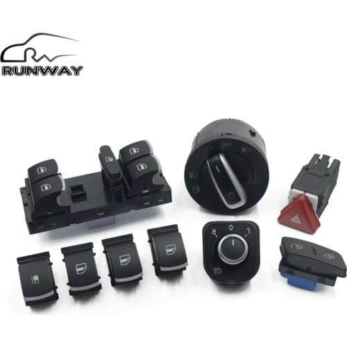 Window Headlight Mirror Fuel Lock Control Hazard Warning Lamp Switch For VW Jetta Golf MK5 5ND 959 565B 1K0 953 509A 1K0962125B