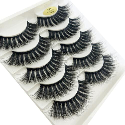 BOLIVINA 5Pairs 3D Mink Hair False Eyelashes