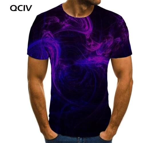 QCIV Brand Colorful T shirt Men Abstract Anime Clothes Graphics Tshirts Casual Smoke Cloud Tshirt Printed Short Sleeve Hip hop