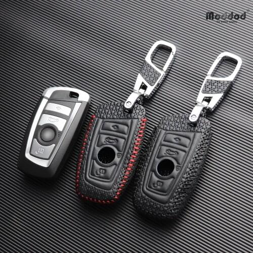Genuine Leather Cover for for BMW 5 X1 M1 GT F20 F10 F30 520 525 520I 530D E34 E46 E60 E90 Remote Case Keychain Keybag Fob