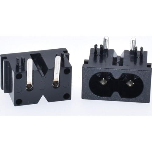 Black Male Plug IEC320 C8 Power Socket Connector AC 250V 2.5A Right Angle Power connector all copper CE FCC certification 180F02
