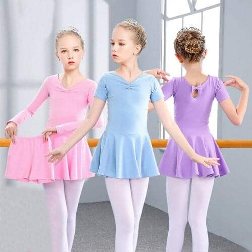Children Ballet Dance Cosrumes Ballet Dancing Dress Girl Short-Sleeved Summer Employs Uniforms Modern Dance Training Clothing