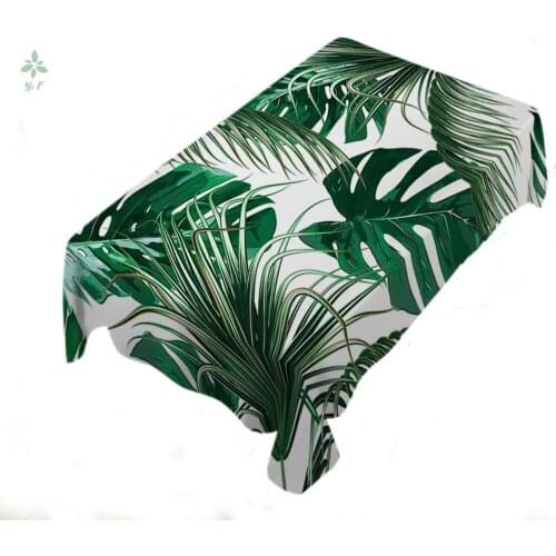 Home Decor Tropical Tree Palm Leaves In Hawaii Forest Jungle Foliage Table Covers Decorative Rectangular Tablecloths For Dining