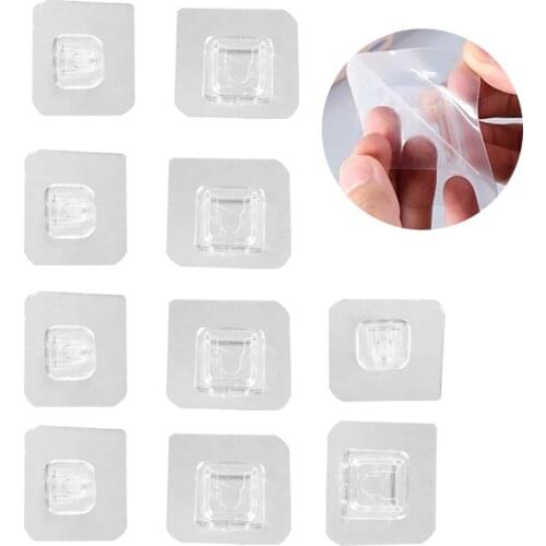 Double Sided Adhesive Wall Hooks Wall Hanger Transparent Suction Cup Sucker Hook Double-sided Adhesive Wall Hooks