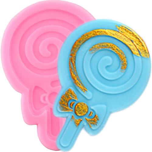 Lollipop Silicone Mold DIY Baby Birthday Cupcake Topper Fondant Cake Decorating Tools Cookie Candy Clay Chocolate Gumpaste Mould
