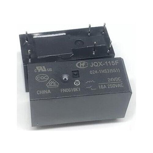 HOT NEW 24V relay JQX-115F-024-1HS3 JQX-115F 024-1HS3 HF115F 024-1HS3 HF115F-024-1HS3 24VDC DC24V 24V 16A 250VAC 6PIN