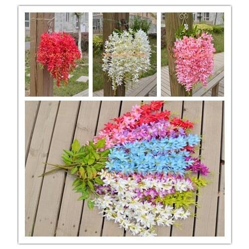 10PCS 7Colors Artificial Wisteria Silk Hanging Flower For DIY Home Party Wedding Garden Floral Festival Decorative Valentine Day