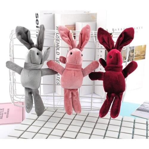 Korean velvet wishing rabbit doll plush key chain velvet toy rabbit pendant new year christmas gift gift box accessory doll