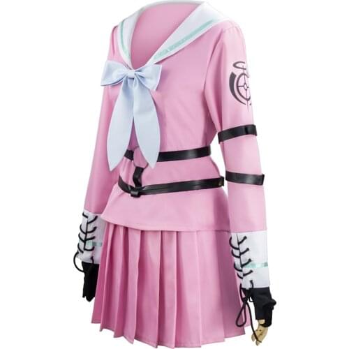 Miu Iruma Cosplay Costume Full Set Anime Danganronpa V3 Killing Harmony Sweet Solid Pink Japanese Preppy Style Ten Piece Suit