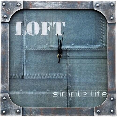 Retro Square Wall Clocks Home Decor Wall Watches Wooden Creative Shabby Chic Wall Decoration Bar Horloge Industrial Style SC517