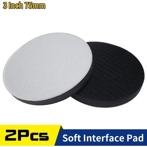 2 Pcs 3 Inch 75MM Hook and Loop Sponge Soft Interface Pad Power Tools Accessories, 10MM Thick Protection Foam Pad