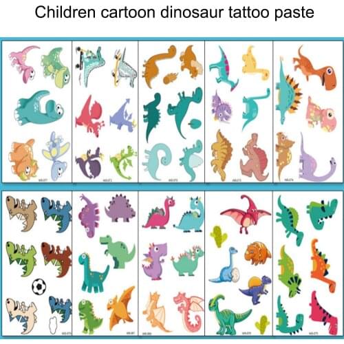 Childrens Personality DIY Dinosaur Tattoo Sticker Animal Party Toy Durable Adhesive Waterproof Childrens Sticker