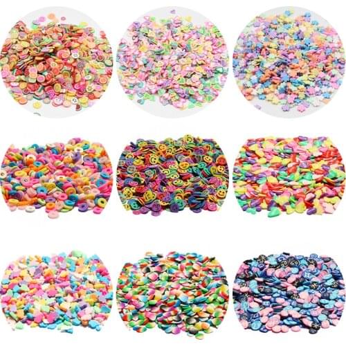 1000pcs Mixed Style Soft Pottery Slices Filler For Nails Art Polymer Clay Slime DIY Phone Case Decoration Child Toys Accessories
