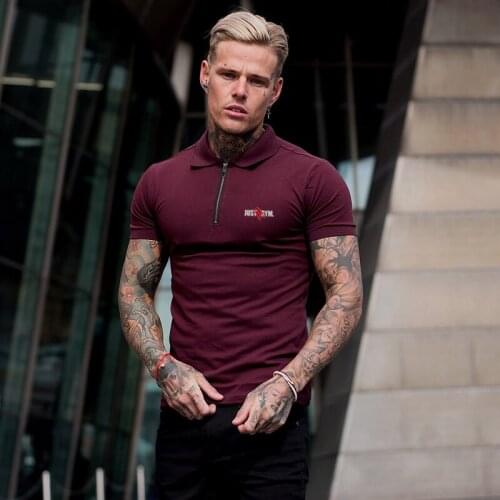 New Brand Polo Shirts Mens Short Sleeve Polo Shirts Cotton Mens Casual Fitness Fashion Polo Shirt Men Bodybuilding Sport