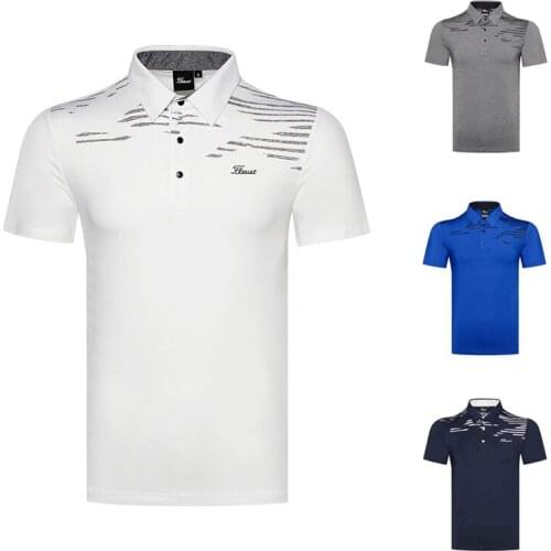 New Summer Golf Wear Mens Short-sleeved T-shirt Quick-drying Breathable Sports Sweat-absorbent Top Golf Top