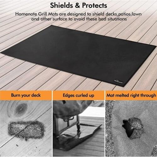 Outdoor Barbecue Fireproof Mat Waterproof, Oil-proof, Non-slip Polyester Flame-retardant Barbecue Mat Indoor Home Kitchen Mat