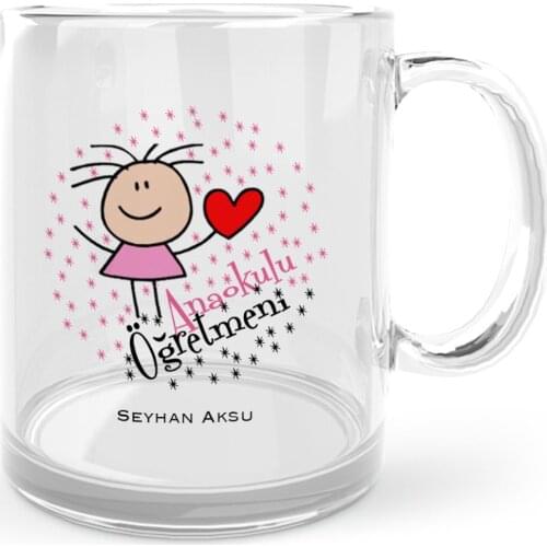 Personalized Nursery School Teacher Glass Mug Cup-5