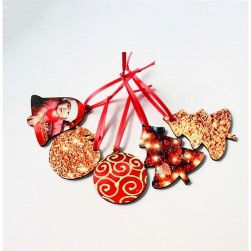 20pcs/Lot Sublimation Blank Christmas Decoration Pendant MDF Two-sided Printing DIY gifts Heat Transfer Printing