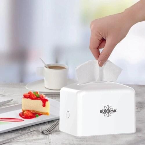 Rulopak R-1332 Modern Mini Desktop Napkin Dispenser White 436517671