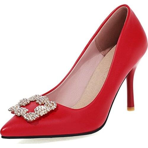 Classic Womens High Heels Pumps Shoes Shallow Party Office Wedding Shoes Women Black Red Heels Pumps Shoes Women Autumn Spring